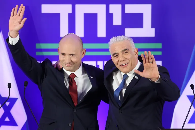 Former Israeli PMs Bennett, Lapid unite to challenge Netanyahu in elections